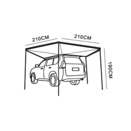 Маркиза автомобильная РИФ веерная 2,0х2,0 м (левая)