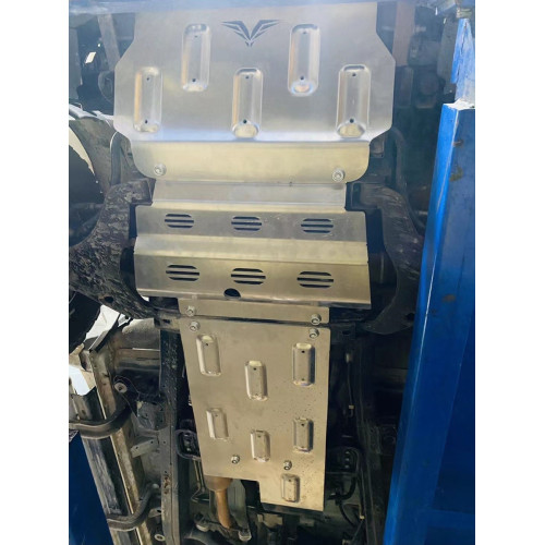 Защита Falcon радиатора, картера, РК, КПП для Mitsubishi Pajero Sport 2021-2023, алюминий. 8 мм