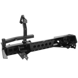 Бампер РИФ силовой задний Mitsubishi L200 2015-2019 с фонарями, калиткой, подсветкой номера, без фаркопа