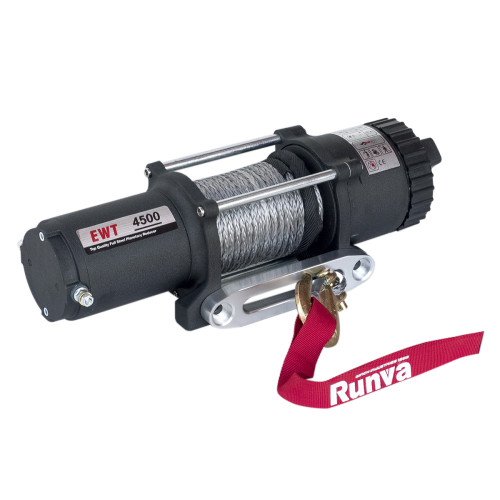 Лебёдка электрическая 12V Runva 4500A lbs (синтетический трос)