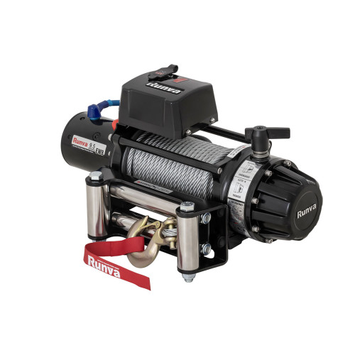 Лебёдка автомобильная электрическая 12V Runva 9500 lbs 4350 кг влагозащищенная, стальной трос