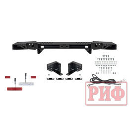 Бампер РИФ силовой задний УАЗ Хантер с фонарями, возможностью установки фаркопа, лифт 65 мм