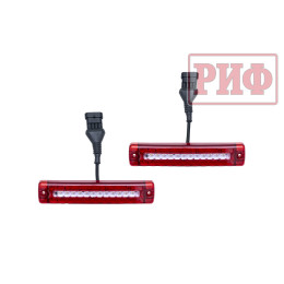 Бампер РИФ силовой задний Toyota Land Cruiser 200 2007-2012 с квадратом под фаркоп, калиткой, фонарями, подсветкой номера