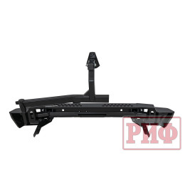 Бампер РИФ силовой задний Toyota Land Cruiser 200 2007-2012 с квадратом под фаркоп, калиткой, фонарями, подсветкой номера