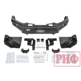 Бампер РИФ силовой передний Mitsubishi Pajero Sport 2015-2020 с доп. фарами (арт. B0205) и защитой бачка омывателя