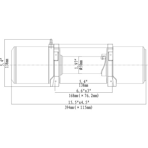 Лебёдка автомобильная электрическая 12V Runva 6000 lbs 2722 кг (синтетический трос)