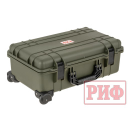 Кейс защитный ударопрочный РИФ 530х355х255 мм на колесах с телескопической ручкой IP67 (Хаки)