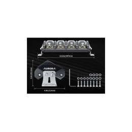 Светодиодная фара комбинированного света AURORA 254 мм 124W LED (серия RGB)