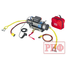 Лебёдка переносная РИФ 8000SR c облегчённой площадкой и проводами (синт. трос)