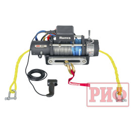 Лебёдка переносная РИФ 8000SR c облегчённой площадкой и проводами (синт. трос)