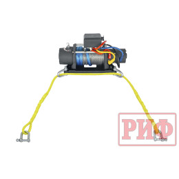 Лебёдка переносная РИФ 8000SR c облегчённой площадкой и проводами (синт. трос)