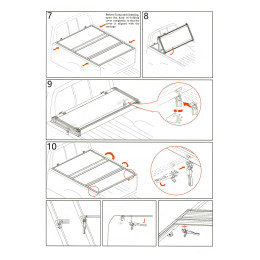 Крышка кузова РИФ для Mitsubishi L200 2015+, трёхсекционная, алюминиевая, черная
