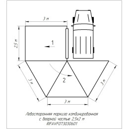 Маркиза автомобильная РИФ комбинированная (прямоугольная с веерной частью) 2.5х3.0м (левая)