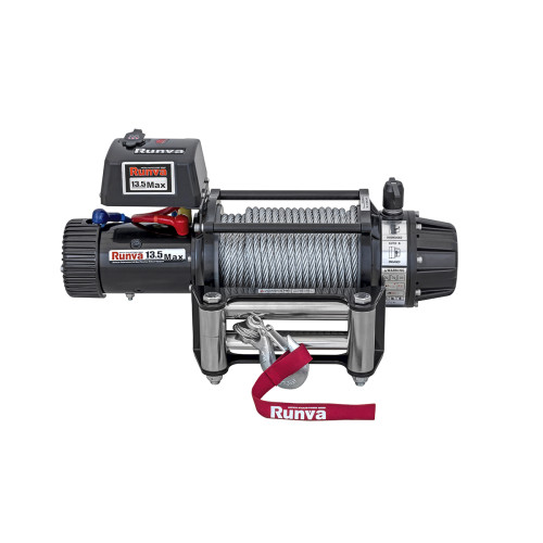 Лебёдка автомобильная электрическая 12V Runva 13500 lbs 6136 кг влагозащищенная, стальной трос