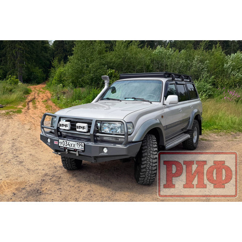 Багажник экспедиционный (платформа) алюминиевый РИФ 1250x2080 мм для Toyota Land Cruiser 80 (с крепежом)