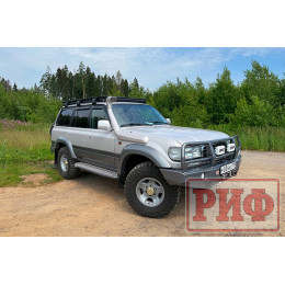 Багажник экспедиционный (платформа) алюминиевый РИФ 1250x2080 мм для Toyota Land Cruiser 80 (с крепежом)