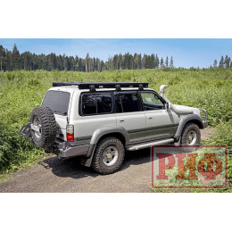 Багажник экспедиционный (платформа) алюминиевый РИФ 1250x2080 мм для Toyota Land Cruiser 80 (с крепежом)