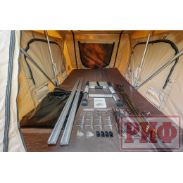 Палатка на крышу автомобиля РИФ Soft RT01-140, тент песочный, корпус черный, 240х140х130 см