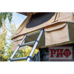 Палатка на крышу автомобиля РИФ Soft RT01-140, тент песочный, корпус черный, 240х140х130 см