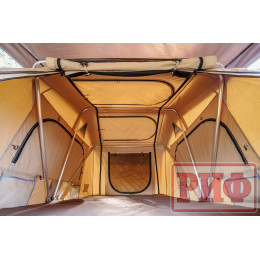 Палатка на крышу автомобиля РИФ Soft RT01-140, тент песочный, корпус черный, 240х140х130 см