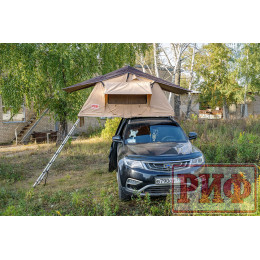 Палатка на крышу автомобиля РИФ Soft RT01-140, тент песочный, корпус черный, 240х140х130 см