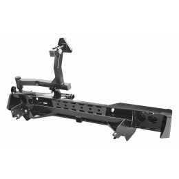 Бампер РИФ силовой задний Isuzu D-MAX (2012-2020) с квадратом под фаркоп, калиткой, фонарями, подсветкой номера стандарт