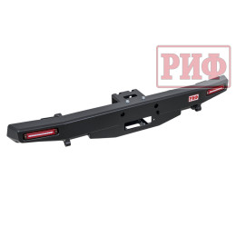 Бампер РИФ силовой задний УАЗ Хантер с площадкой под лебедку и фонарями, лифт 65 мм