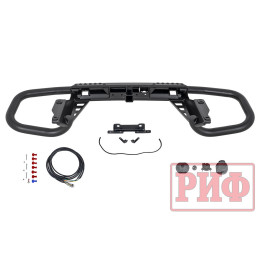 Бампер РИФ силовой задний Toyota Land Cruiser Prado 150 c квадратом под фаркоп