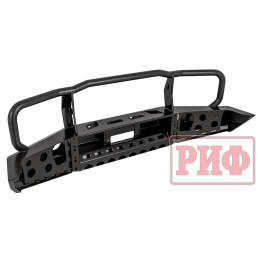 Бампер РИФ силовой передний Toyota Land Cruiser 76/78/79 2007+ c доп. фарами и защитной дугой, с площадкой под лебедку