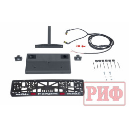 Бампер задний силовой/защита штатного бампера РИФ Toyota Land Cruiser Prado 120 c квадратом под фаркоп, калиткой, подсветкой номера