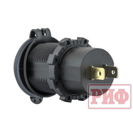 Розетка USB  QC 3.0, QC 4.0, синяя подсветка