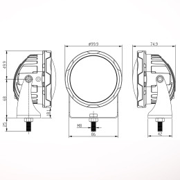 Светодиодные фары дальнего света AURORA 102 мм 40W с RGB подсветкой (комплект 2 шт)