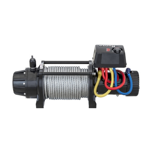 Лебёдка автомобильная электрическая 12V Runva 12500 lbs 5670 кг влагозащищенная, стальной трос