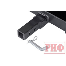 Лебёдка переносная РИФ 9000SR c квадратом для фаркопа и проводами в сборе, синтетический трос (облегченная)