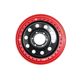 Диск усиленный стальной черный 6x139,7 8xR16 d110 ET-19 с бедлоком (красный)