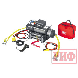 Лебёдка переносная РИФ 8000S c облегчённой площадкой и проводами (стальной трос)