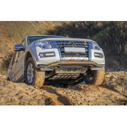 Бампер РИФ силовой передний Mitsubishi Pajero IV под площадку для лебёдки RIFPJR-30000 с защитой радиатора