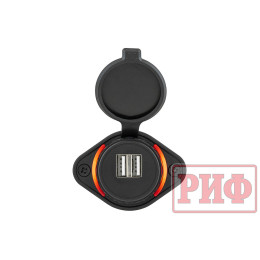 Розетка USB 3,1А накладное крепление, красная подсветка