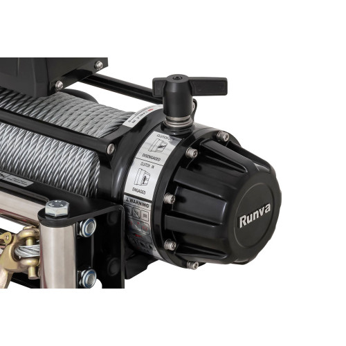 Лебёдка автомобильная электрическая 12V Runva 9500 lbs 4350 кг влагозащищенная, стальной трос (228:1)