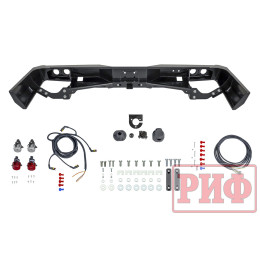 Бампер РИФ силовой задний Toyota Land Cruiser 76 2007+ с квадратом под фаркоп и фонарями