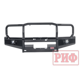 Бампер РИФ силовой передний Toyota Land Cruiser 76/78/79 2007+ c доп. фарами и защитной дугой, под штатную лебедку и расширители арок
