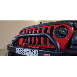 Бампер РИФ силовой передний Jeep Wrangler JL 2018+ под доп. фары, с центральной защитной дугой