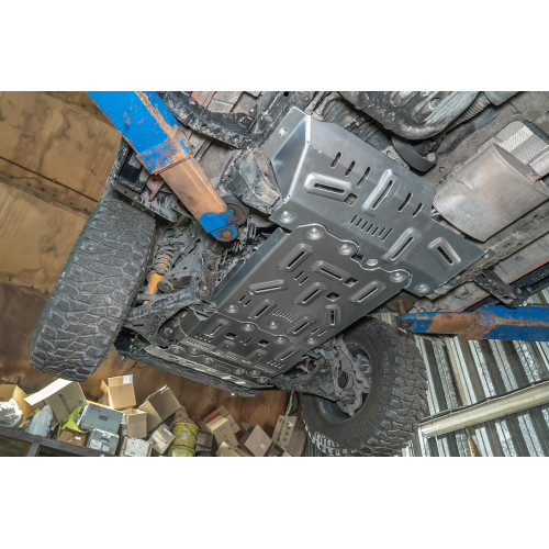 Защита Falcon радиатора, картера, РК, КПП для Tank 300 Off-road version, расширен., алюминиевая. 8 мм