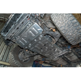 Защита Falcon радиатора, картера, РК, КПП для Tank 300 Off-road version, расширен., алюминиевая. 8 мм