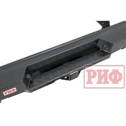 Бампер РИФ силовой задний Isuzu D-MAX (2012-2021) с квадратом под фаркоп и фонарями, стандарт