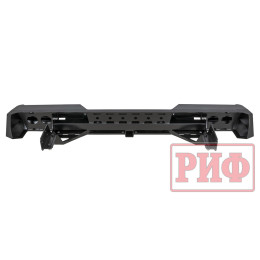 Бампер РИФ силовой задний Isuzu D-MAX (2012-2021) с квадратом под фаркоп и фонарями, стандарт