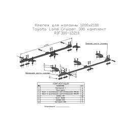 Багажник (платформа) РИФ 1200х2100 мм для Toyota Land Cruiser 300