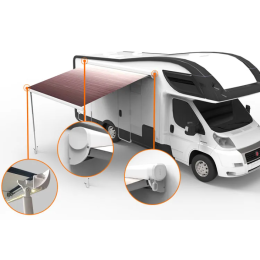 Маркиза автомобильная РИФ 4,5х2,5 м кассетная с электроприводом, корпус белый