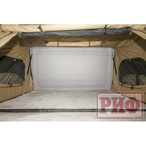 Палатка на крышу автомобиля РИФ Hard RT03-140, корпус черный, тент песочный