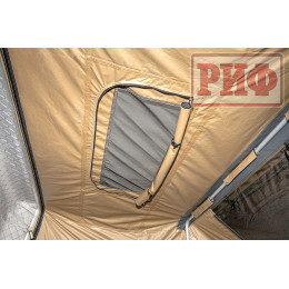 Палатка на крышу автомобиля РИФ Hard RT03-140, корпус черный, тент песочный